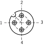 Connector assignment (view of connection side)
