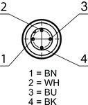 Terminal assignment (view of connection side)