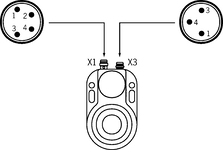 Conexión de la tensión de servicio del solenoide, conector S1. En cada CEM ya hay integrado un diodo de indicación libre.
